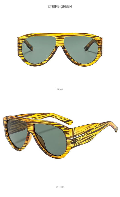 Y2K Women Men Vintage Fashion Designer Cat Eyes Oversized Sunglasses Glasses