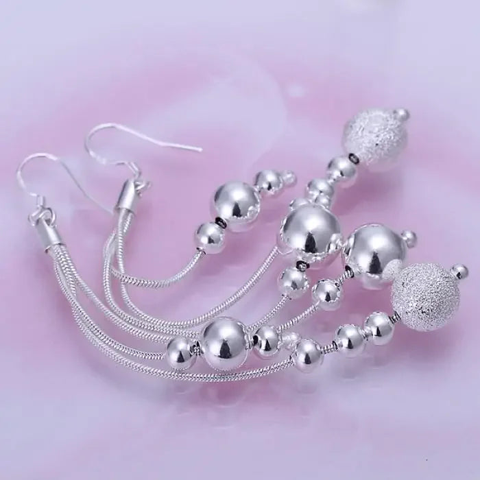 Noble Elegant Charm Pretty Fashion Women 925 Sterling Silver Wedding Party Jewelry Hook Earrings