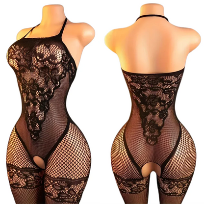 Sexy Open Bra Body Stockings Fishnet Underwear Transparent Bodysuit Catsuit Cosplay Lingerie