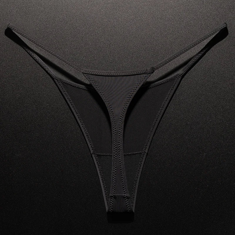 Women Low Waist G-String Leopard Briefs Thong Ice Slik T-back Underwear Seamless Panties