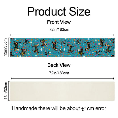 13x72 Inch Day of the Dead Mexican Carnival Skeleton Table Runner Style Decor