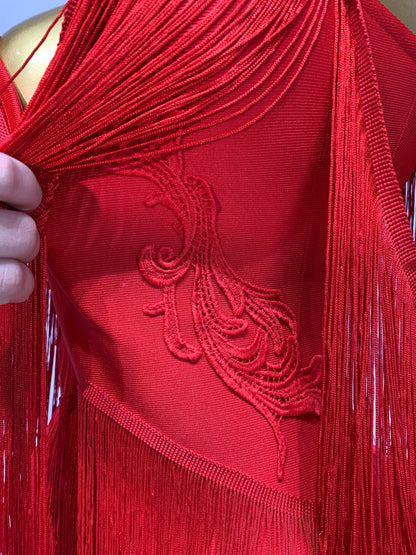 Sexy Strapless Tassel Off Shoulder Bandage Celebrity Evening Party Mini Birthday Dress