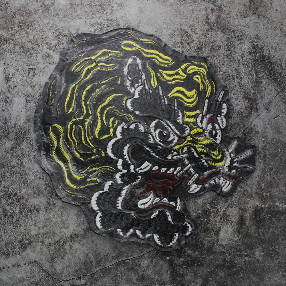 Embroidery Dragon head Patch Appliques Iron on Patches Badge Clothes Sewing