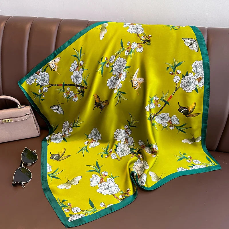70cm Women Fashion Silk Satin Design Scarf Bandana Shawl Wrap Scarves