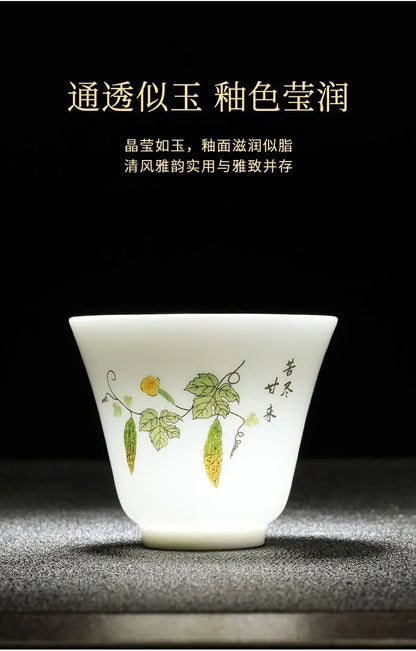 50ml/80ml White Porcelain Chinese Teahouse Master Ceramics Tea Bowl Kung Fu Sake Cup