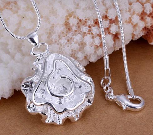 Women 925 Sterling Silver Rose Flower 18-30Inches Chain Wedding Engagement Party Charm Pendant Necklace