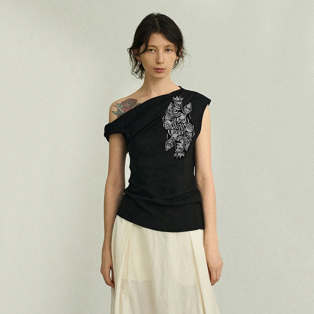 Embroidered Women Poker Skull the Crown Patch Appliques Iron on Patches Badge Clothes Sewing