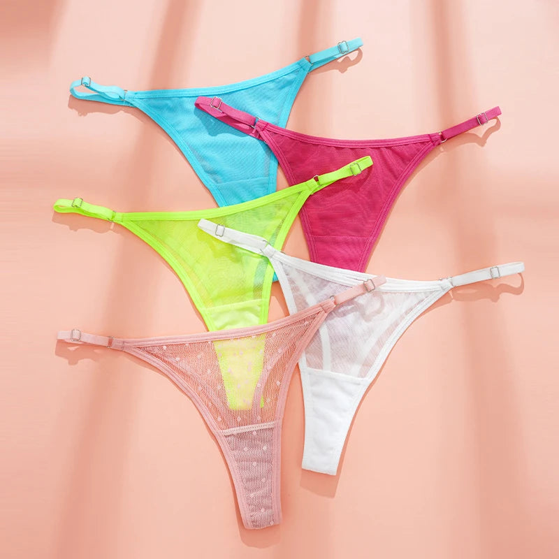 Women G-String Lace Briefs Hollow Out Transparent Thong Thin Underwear Low Waist Panties