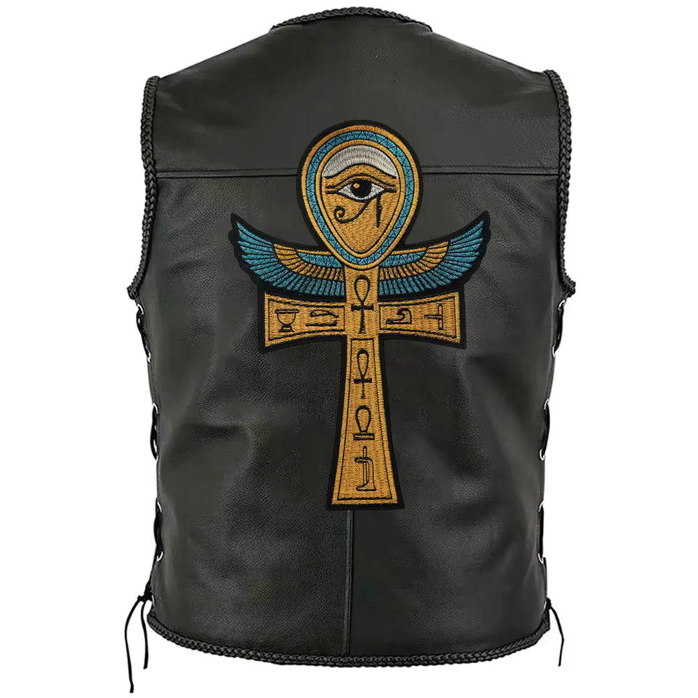 Punk Wings Skull Biker Rock Large Embroidered Patch Appliques Iron on Patches Badge Clothes Sewing