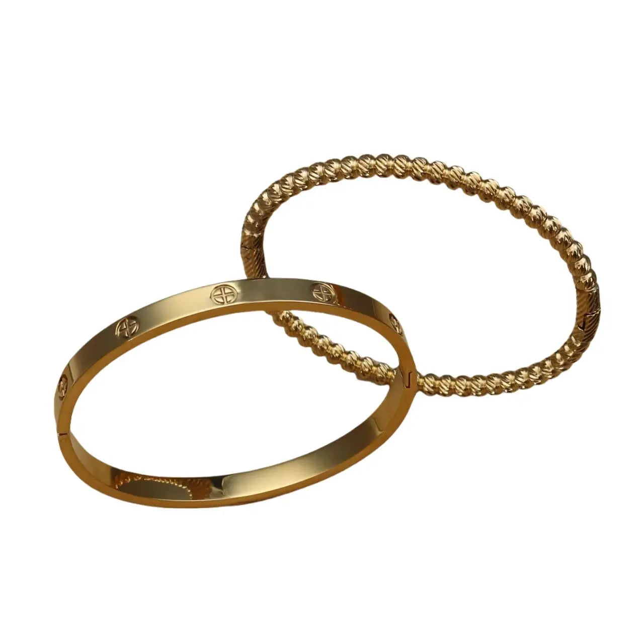 Luster Zircon Women's High Polished Stainless Steel Gold Color Bracelet Bangle Fashion Jewelry