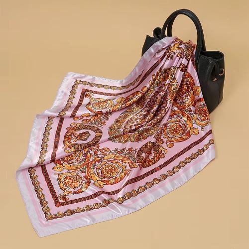Women Fashion Silk Square Scarf Printed Flower Pashmina Bandana Scarves