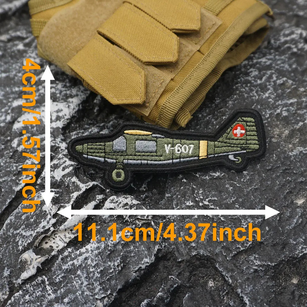 V-607 aircraft Embroidered Patch Iron-On Sewing Clothes Patches Applique