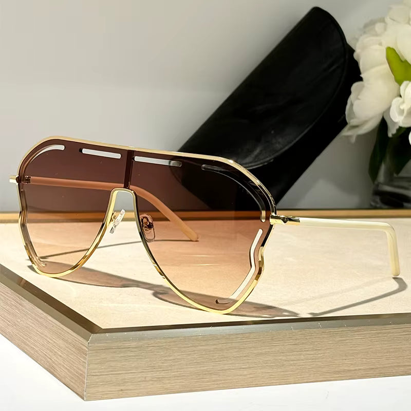 Women Fashion Oversized Big Frame Designer UV400 Sunglasses Glasses