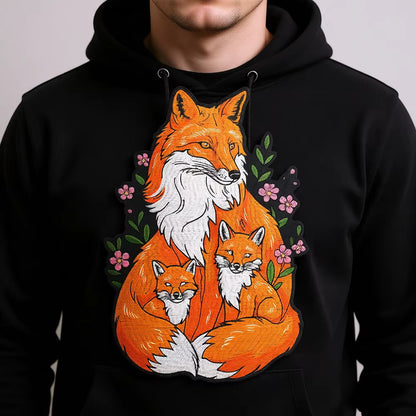 Mushroom Orange Foxes Motorcycle Embroidered Animal Patch Appliques Iron on Patches Badge Clothes Sewing