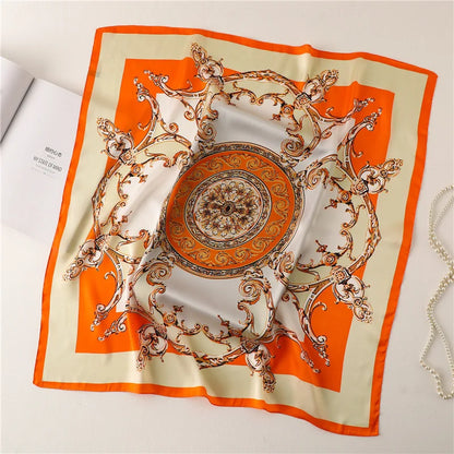 Women Fashion Silk Satin Cats Pets Printed Wrap Scarf Bandana Scarves