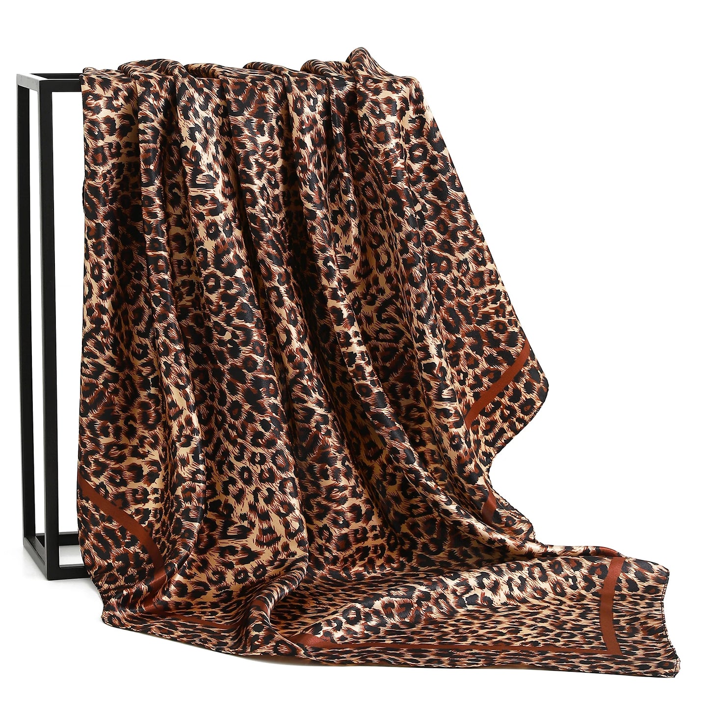 90cm Women Four Seasons Square Silk Satin Bandana Wrap Shawl Scarves Scarfs Spk8