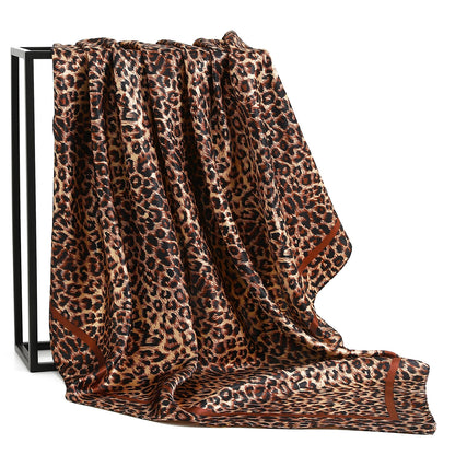 90cm Women Four Seasons Square Silk Satin Bandana Wrap Shawl Scarves Scarfs Spk8