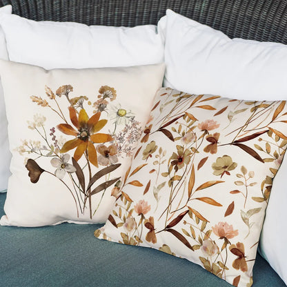 Plant Wildflower Abstract Watercolor Flower Deco Pillowcase Cushion Cover