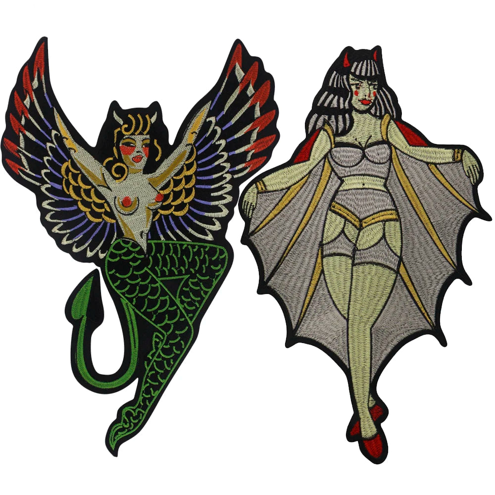 Embroidery Sexy Girls Patch Appliques Iron on Patches Badge Clothes Sewing