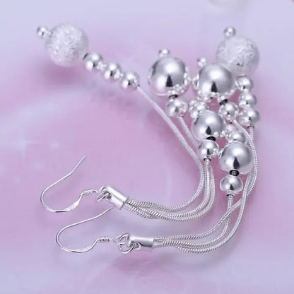 Noble Elegant Charm Pretty Fashion Women 925 Sterling Silver Wedding Party Jewelry Hook Earrings