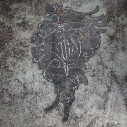Sword inserted Dinosaur Head Embroidery Patch Appliques Iron on Patches Badge Clothes Sewing