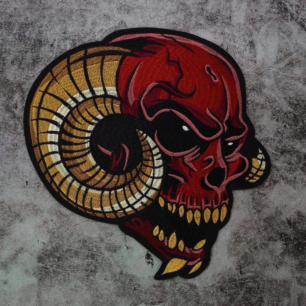 Dice Skull Patches Iron on Embroidered Patch for Clothes DIY Sewing Applique