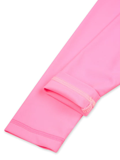 Girls Kids One-Piece Long Sleeve Plants Print Beach Boyleg Shorts Design Swimsuit