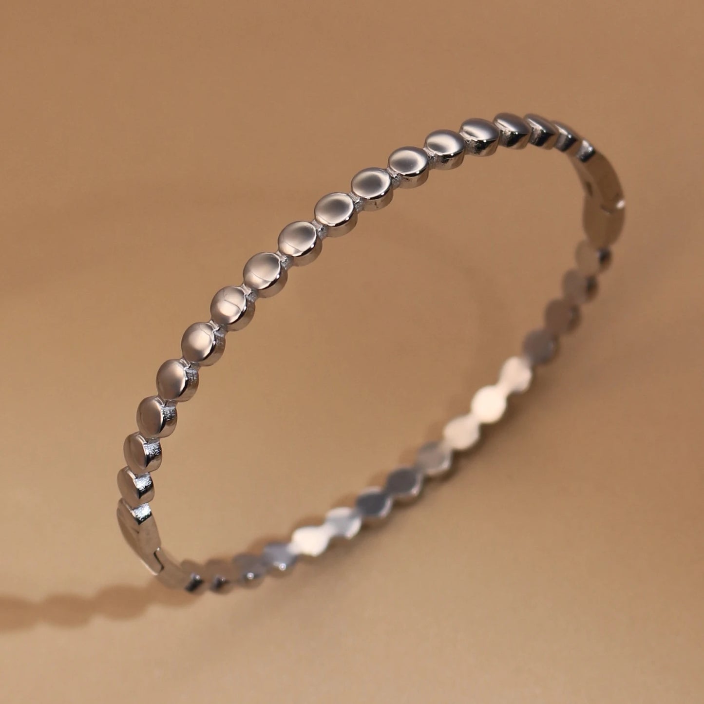 New Floral Blue Zircon Lentil Design 18K Gold Plated Stainless Steel Women's Bracelet Jewelry