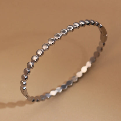 New Floral Blue Zircon Lentil Design 18K Gold Plated Stainless Steel Women's Bracelet Jewelry