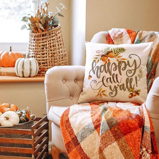 Home Decor Maple Squirrel Bird Design Thanksgiving Cushion Pillowcase Covers