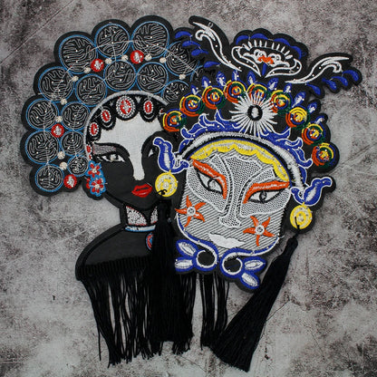 Embroidery Cartoon figure Opera characters embroidered applique Peking beaded Patches Patch by sewing