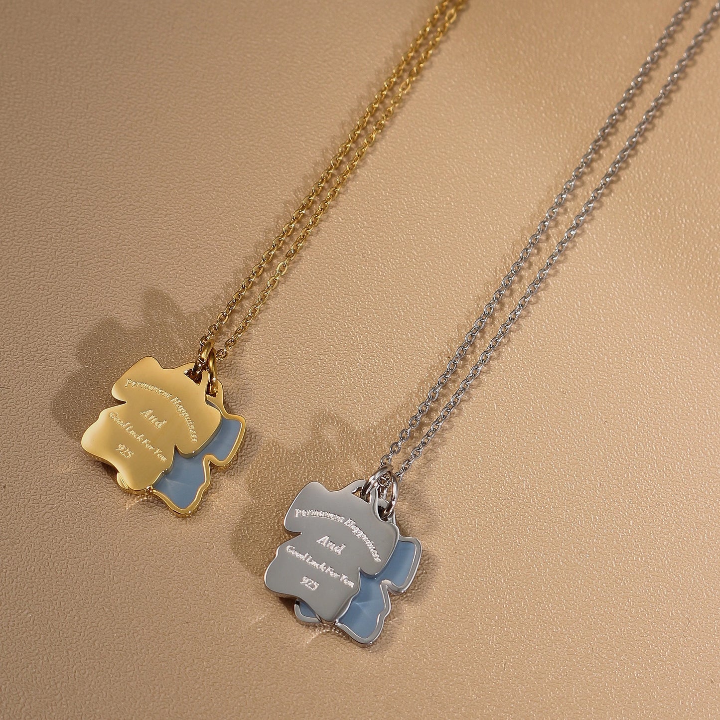 Elephant Stainless Steel Plated 18K Gold Women's Designer Pendant Necklace