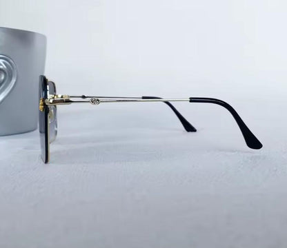 Men Women Fashion Designer Oversized Rimless Square Bee Sunglasses Gradient Sunglasses UV400