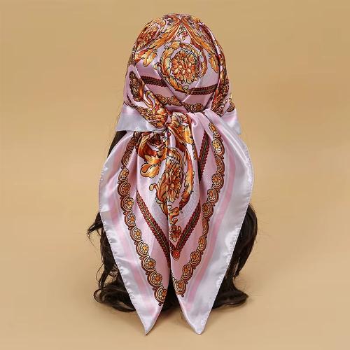 Women Fashion Silk Square Scarf Printed Flower Pashmina Bandana Scarves