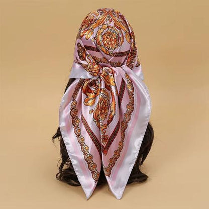 Women Fashion Silk Square Scarf Printed Flower Pashmina Bandana Scarves