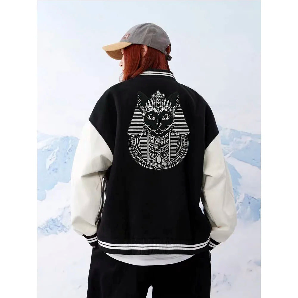 Large Black Noble Animal Cat Patch Embroidered Patches Iron on Clothing Backpack Badges Twill Craft Stickers