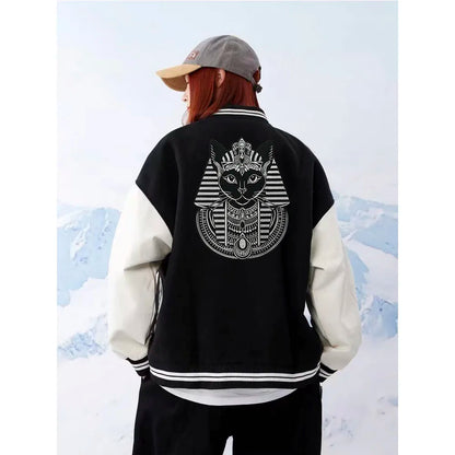 Large Black Noble Animal Cat Patch Embroidered Patches Iron on Clothing Backpack Badges Twill Craft Stickers