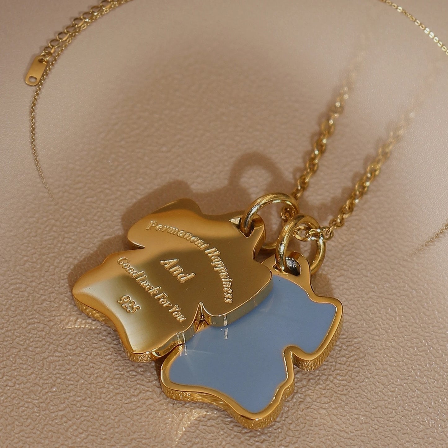 Elephant Stainless Steel Plated 18K Gold Women's Designer Pendant Necklace