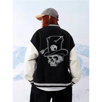 Poker Ace of Spades Embroidery Skull Iron Patch For Clothing Patches Punk Appliques sewing Sticker