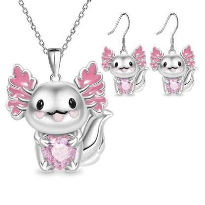 Women Zircon Cartoon Fashion Funny Animal Necklace Pendant Gifts Sets