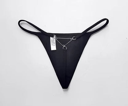 Women Letter Diamond Rhinestones G-String Briefs Underwear Low Waist Thong Panties