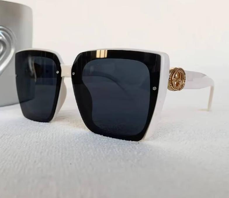 Men Women Glamour Designer Oversized Square Rimless Eyewear UV400 Sunglasses