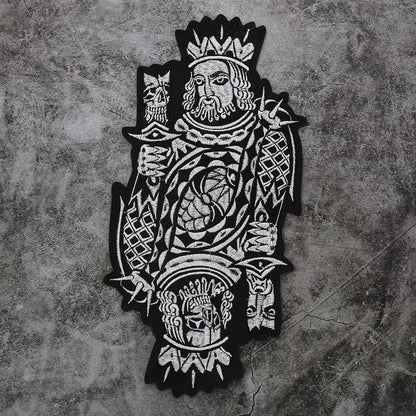 Embroidered Women Poker Skull the Crown Patch Appliques Iron on Patches Badge Clothes Sewing