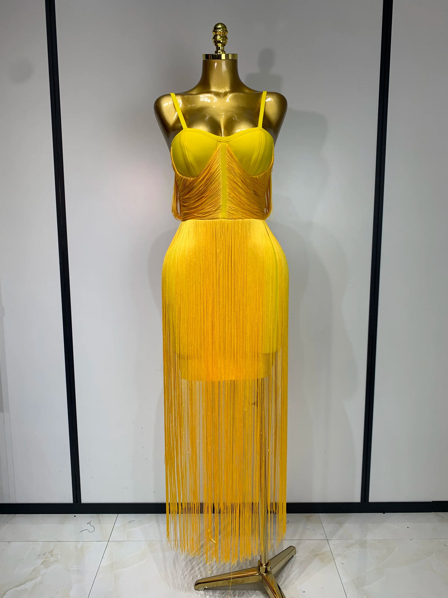 Sexy Sleeveless Tassels Bandage Celebrity Evening Party Birthday Cocktail Dress