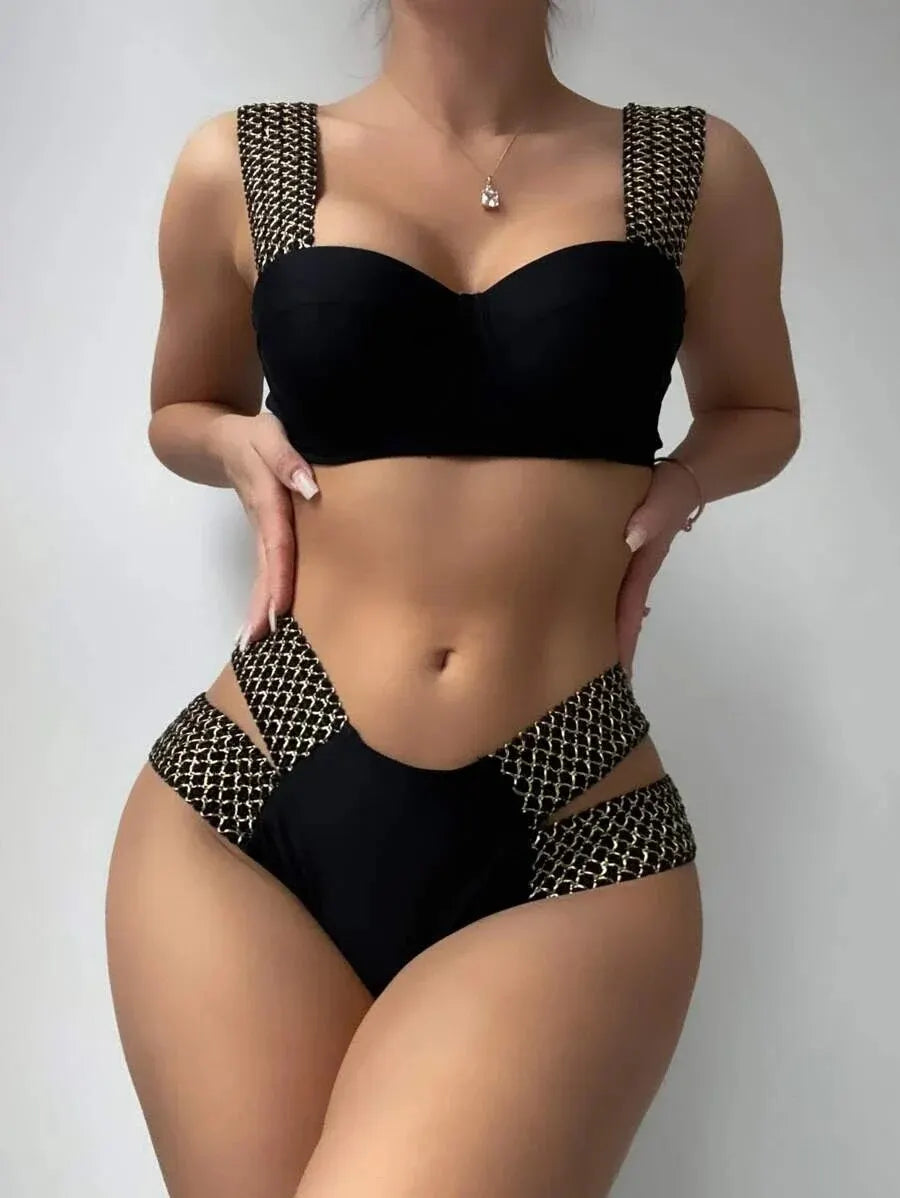 Women Push Up Solid Brazilian Bathing Swimming Beachwear Bikini Swimsuit Suits