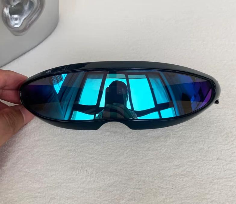 Men Mirrored Lens Costume Polarized Visor Laser UV400 Eyewear Sunglasses Glasses