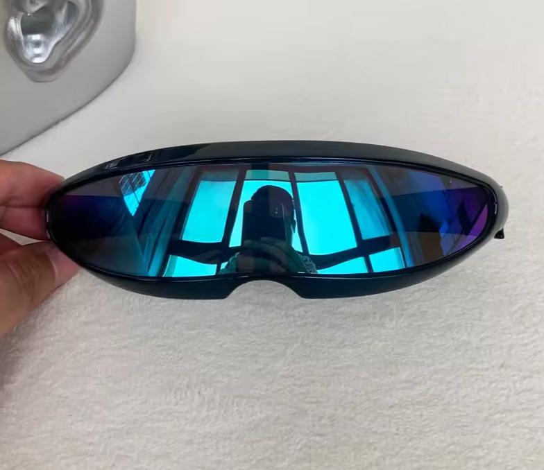 Men Mirrored Lens Costume Polarized Visor Laser UV400 Eyewear Sunglasses Glasses
