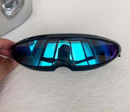 Men Mirrored Lens Costume Polarized Visor Laser UV400 Eyewear Sunglasses Glasses
