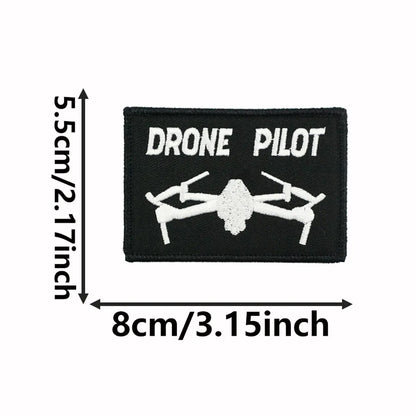 DRONE PILOT Embroidered Patch Iron-On Sewing Clothes Patches Applique