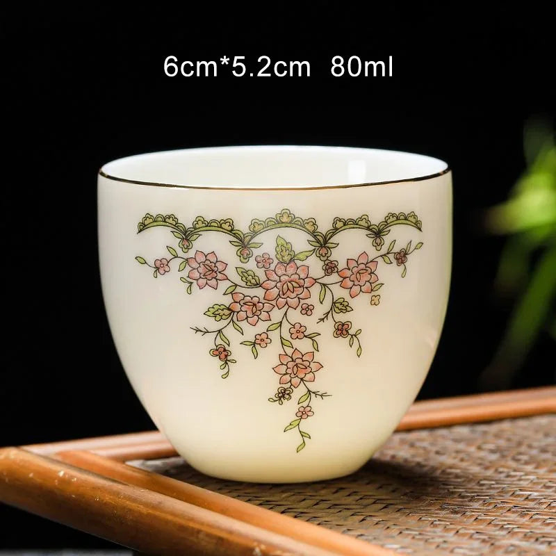 50ml/80ml White Porcelain Chinese Teahouse Master Ceramics Tea Bowl Kung Fu Sake Cup